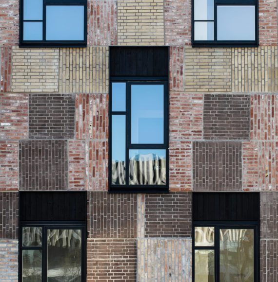 Facade with bricks from the residential project Resouce Rows